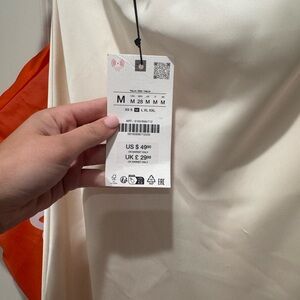 Zara cream midi skirt NWT